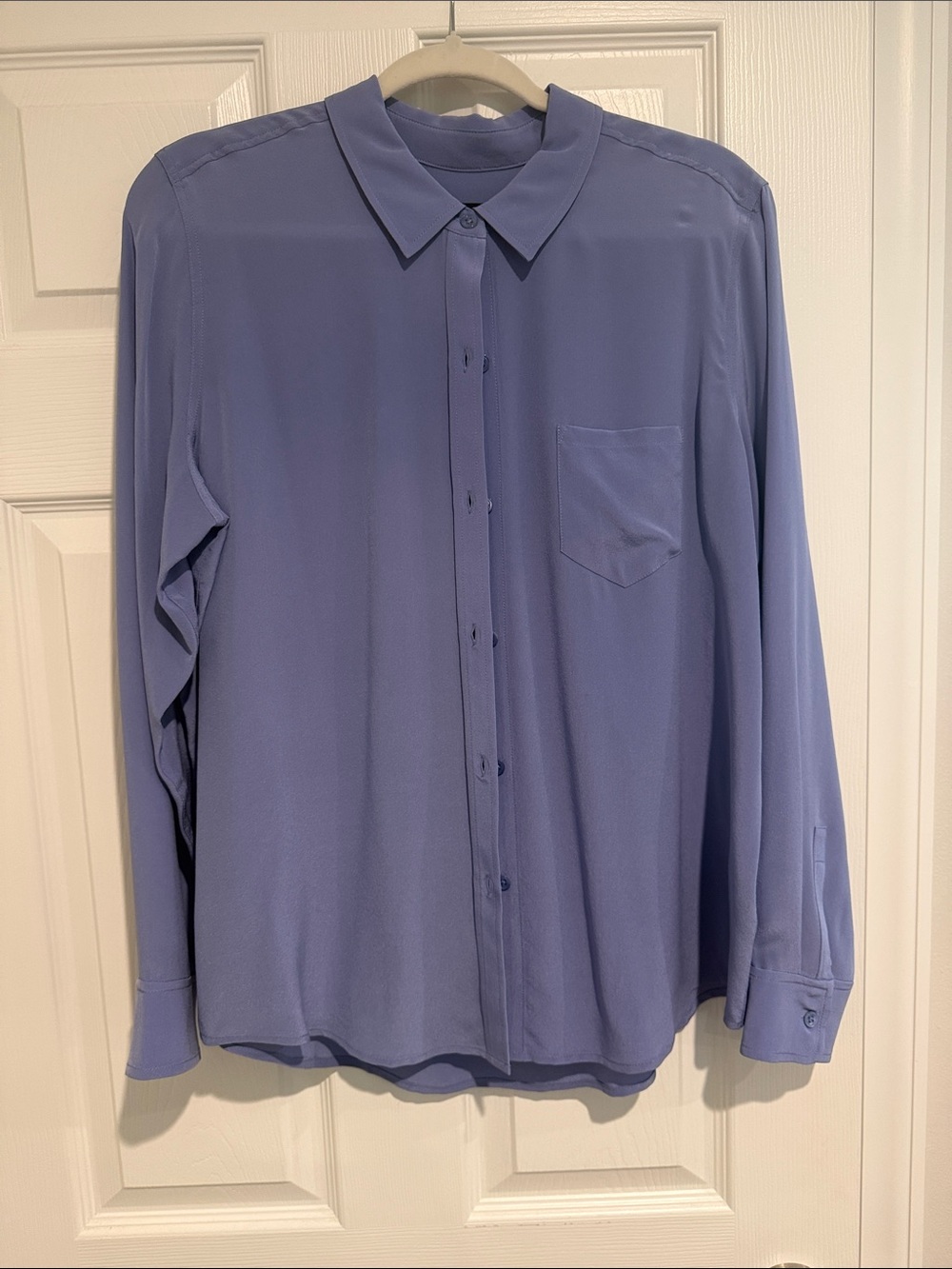 Rails Button-Down Silk Shirt in Periwinkle